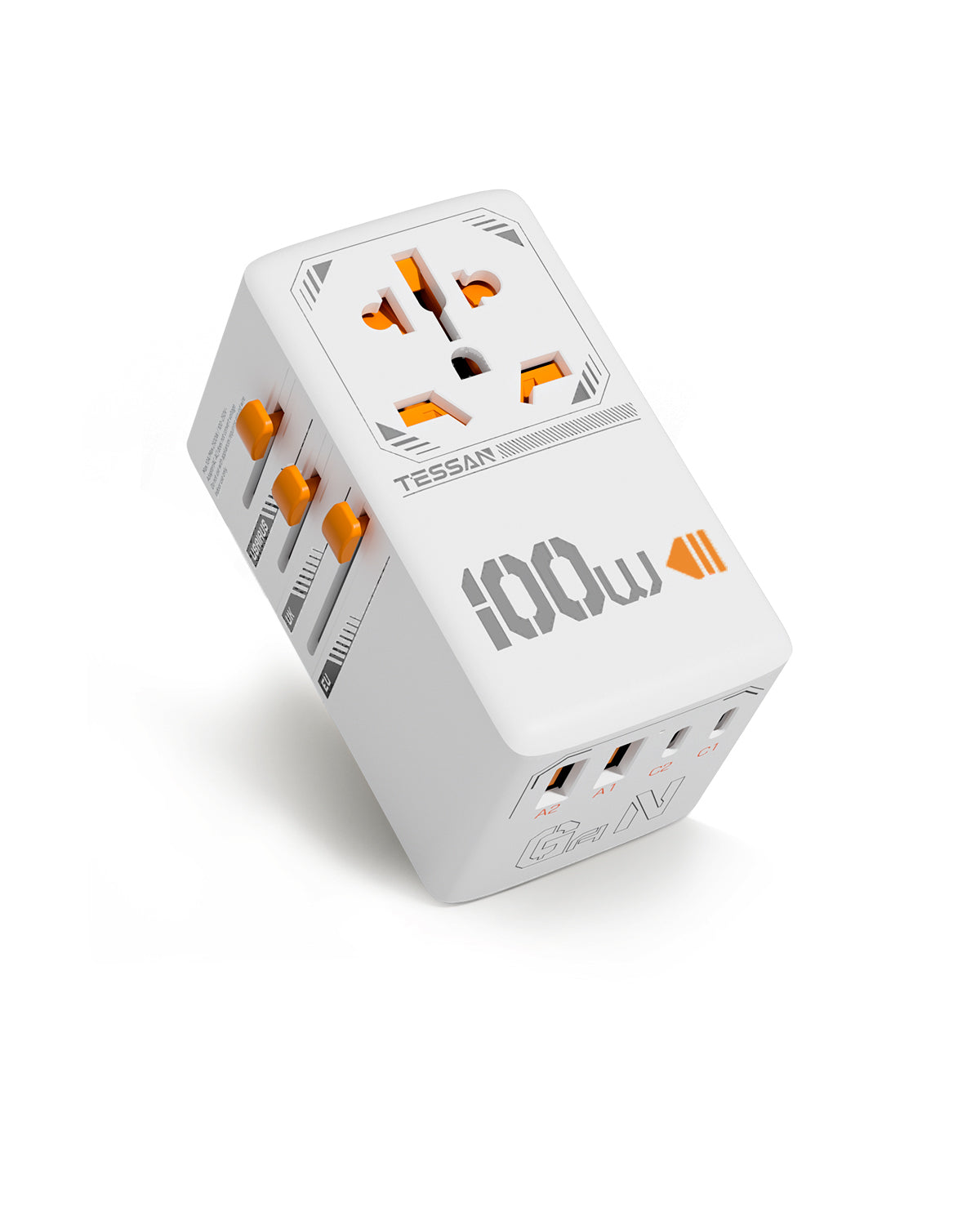 TESSAN Universal Travel Adapter With USB Ports, GaN Fast Charging (Type C/G/A/I)