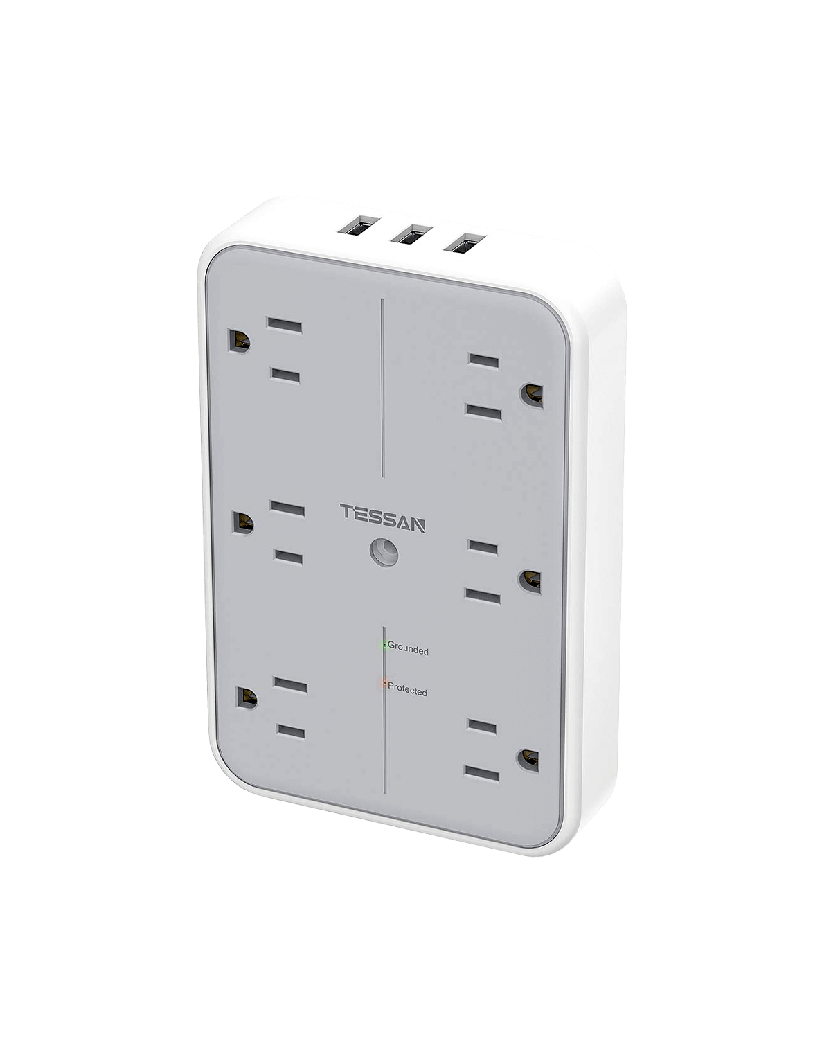 Bathroom Surge Protector Multi Plug Outlet Extender With 6 Outlet Splitter 3 USB Wall Charger