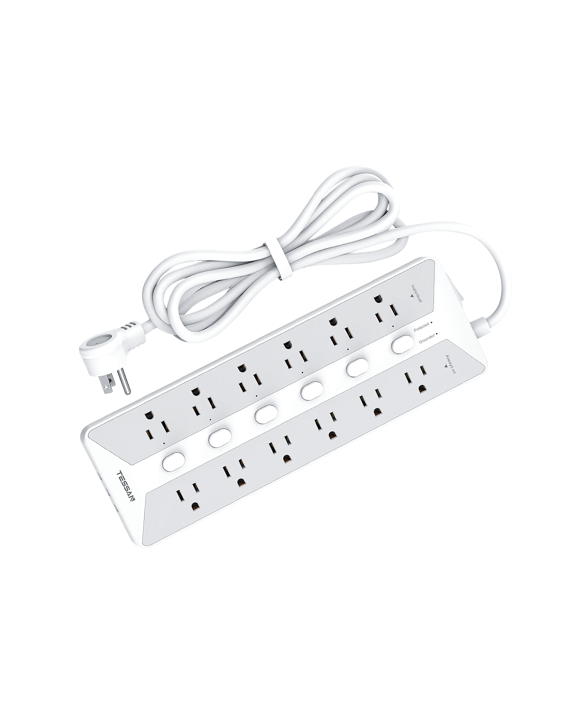 TESSAN 12 Outlets Surge Protector Power Strip 6FT