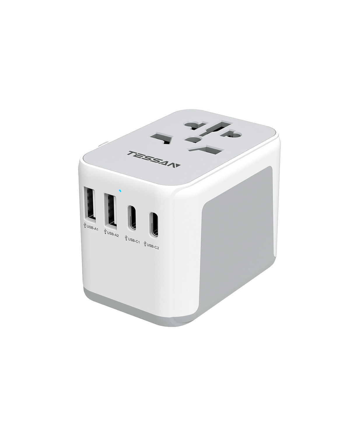 Universal Travel Adapter with 2 USB C and 2 USB A Ports (Fast Charging PD 17W)