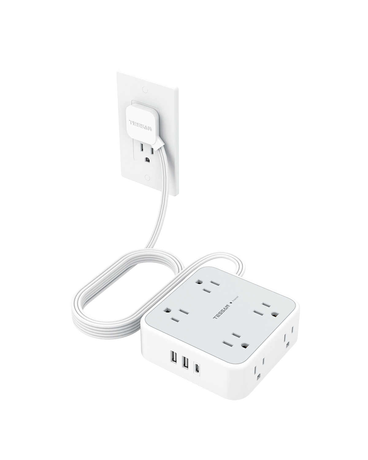 Surge Protector Power Strip, 8 AC Outlets, 3 USB Charger(1 USB C Port)