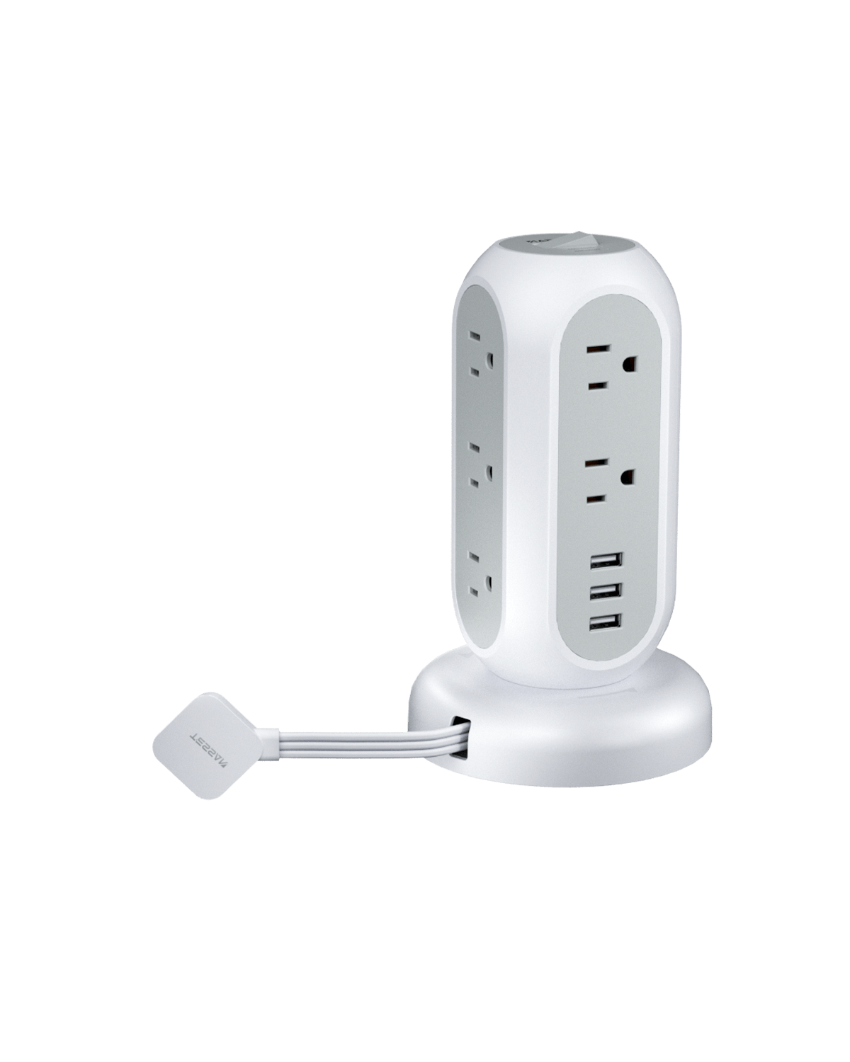 TESSAN Tower Power Strip Flat Plug 6FT with 11 Outlets 3 USB (1 USB C)