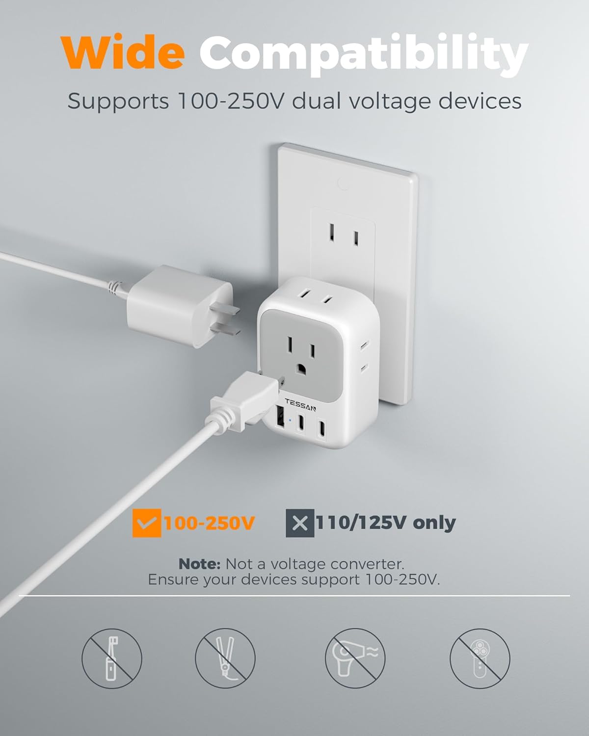 Tessan US to Japan Plug Adapter Type A