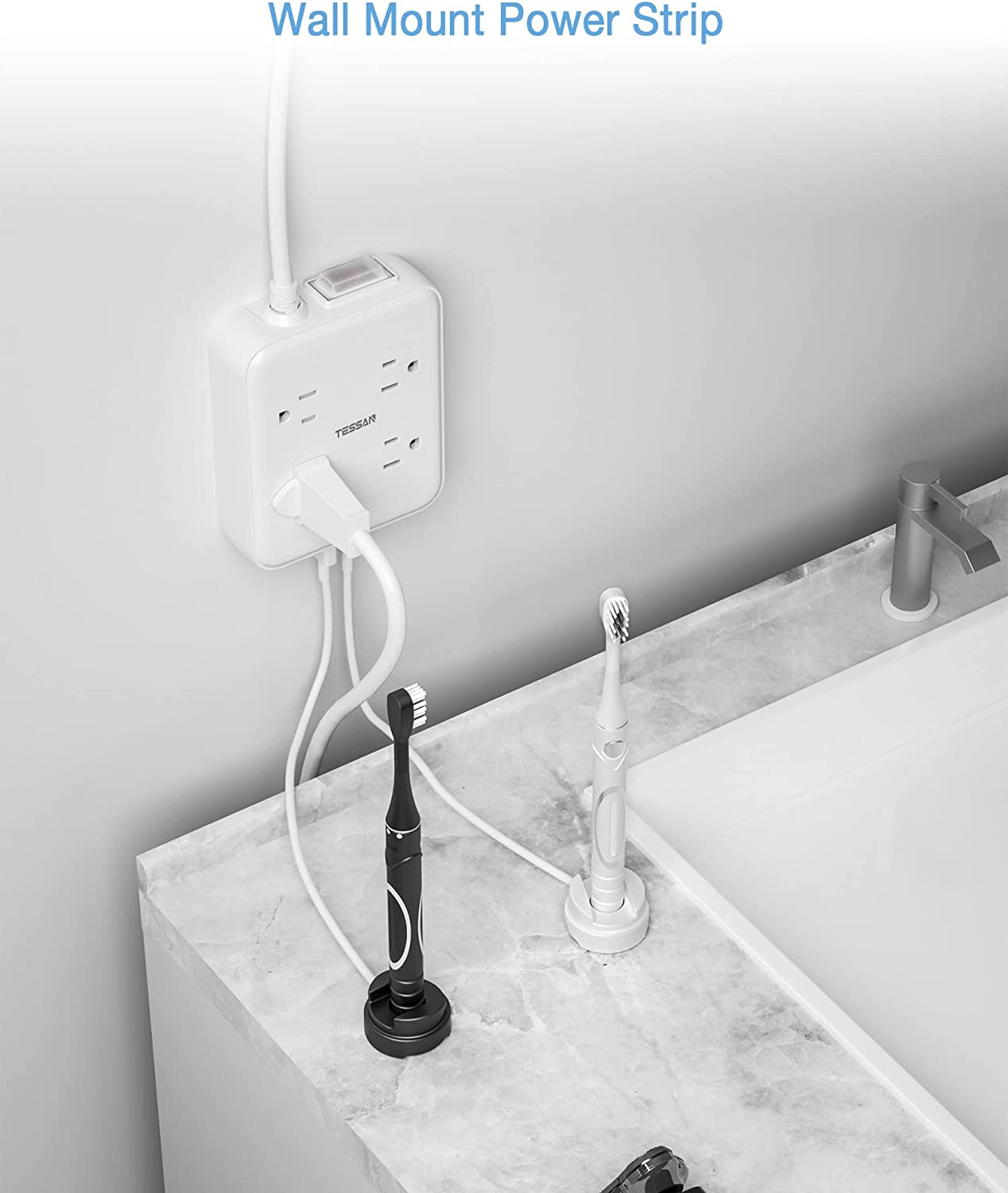Outdoor Waterproof Surge Protector Power Strip 6 FT Extension Cord With 4 Outlets 2 USB Ports
