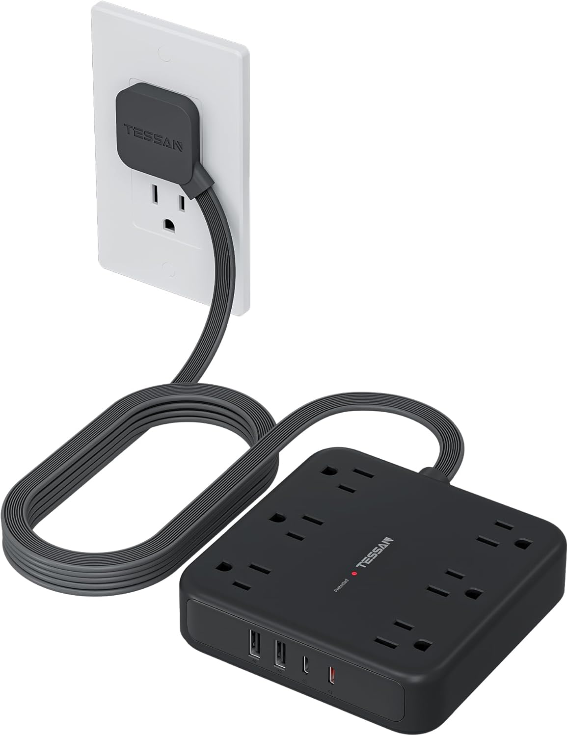 TESSAN 5 Ft Surge Protector Power Strip PS08