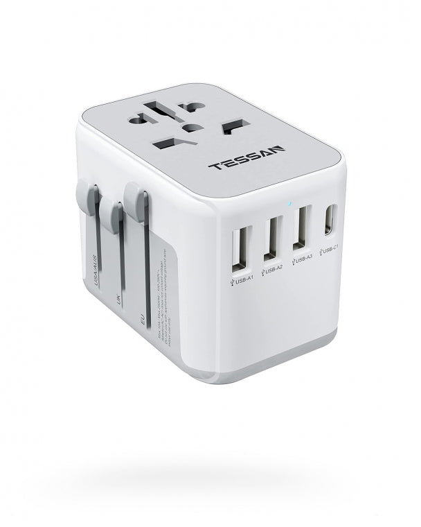 International Travel Plug Adaptor with 4 USB Ports (Fast Charging PD 17W)