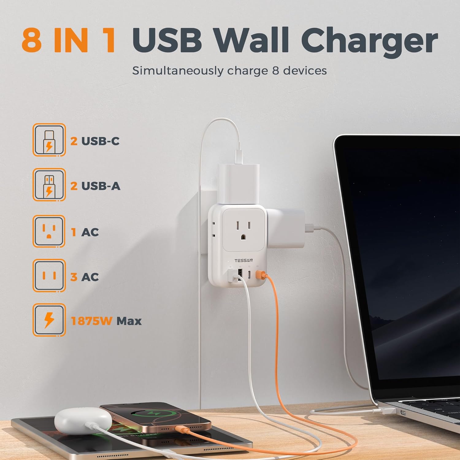 TESSAN 20W PD Foldable Wall Charger WS06