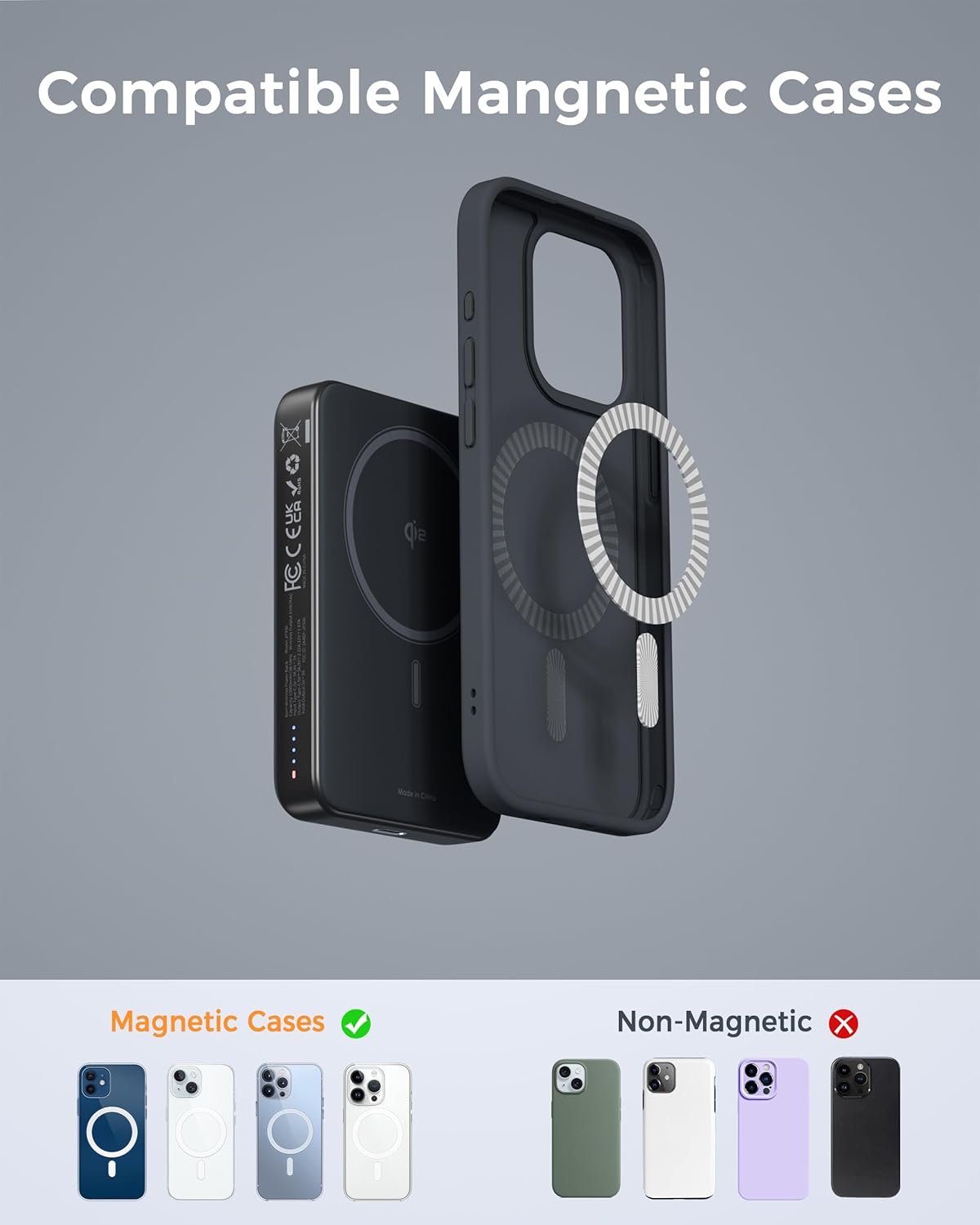 TESSAN 10000mAh Wireless Magnetic Power Bank