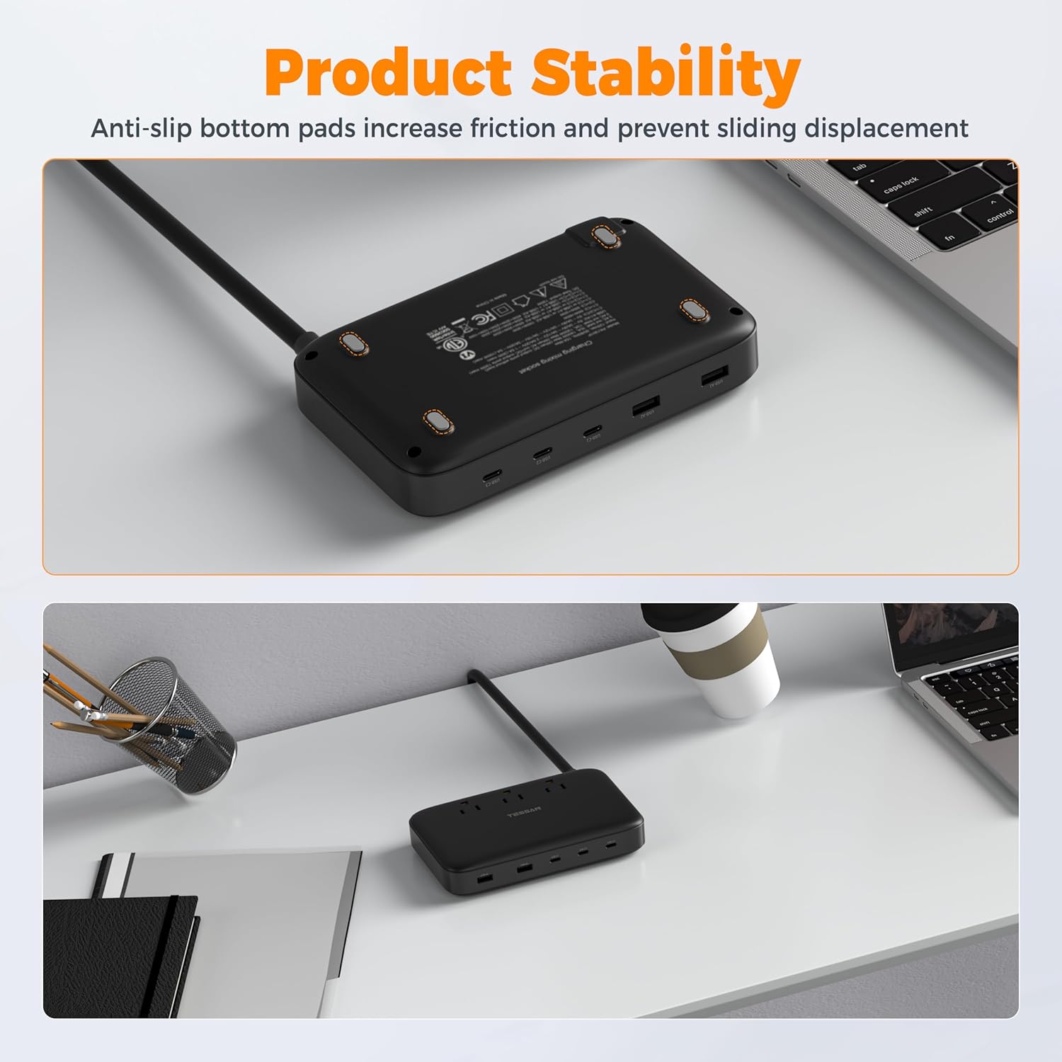 TESSAN Multiple Devices Fast Charging Station - Black