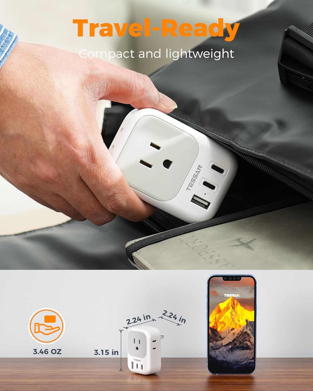 Tessan US to Japan Plug Adapter Type A