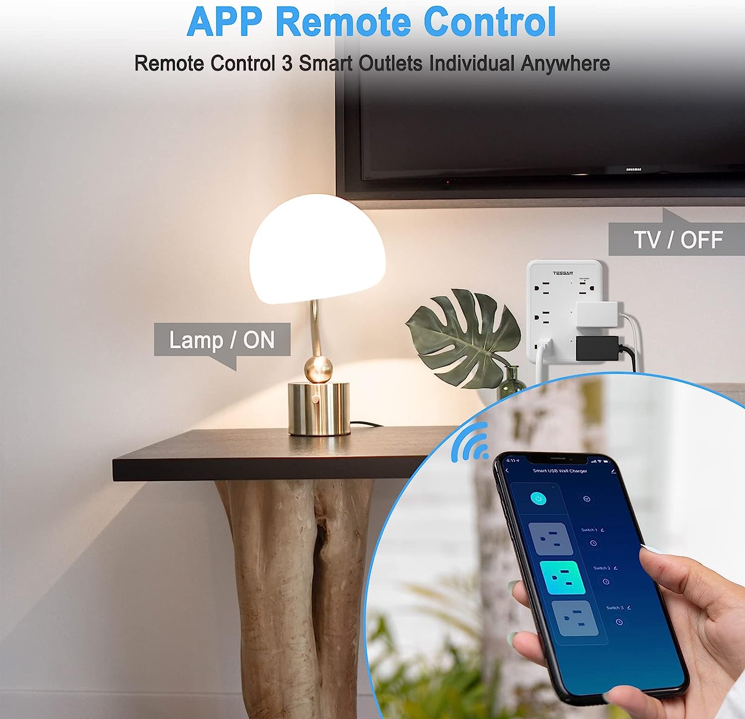 TESSAN Smart Power Strip with 6 Multi Outlet 3 USB