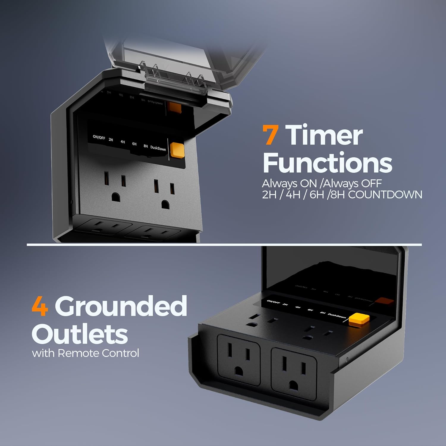 TESSAN Timer Plug with 4 Outlets 100ft