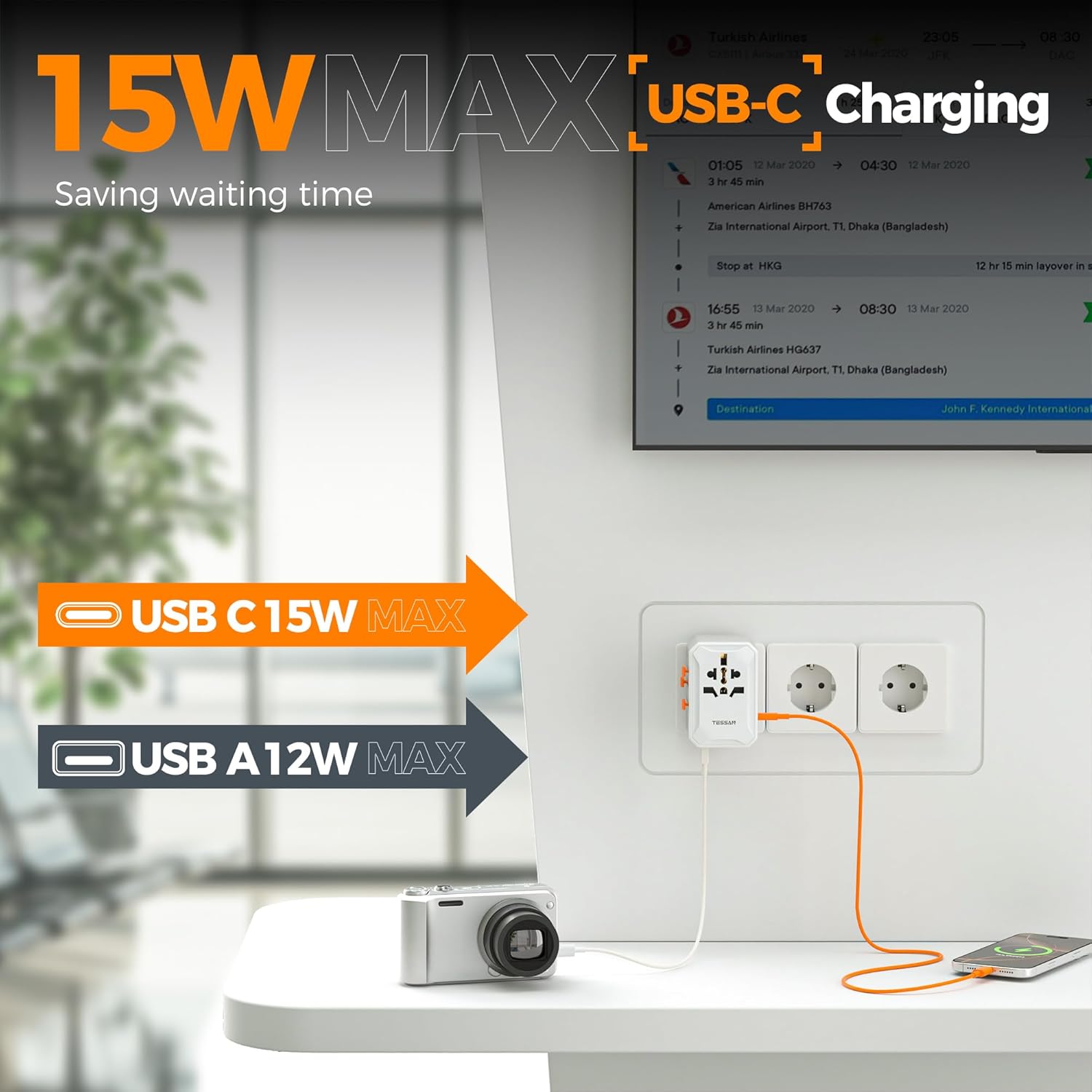 TESSAN 28W Universal Travel Adapter WTA06