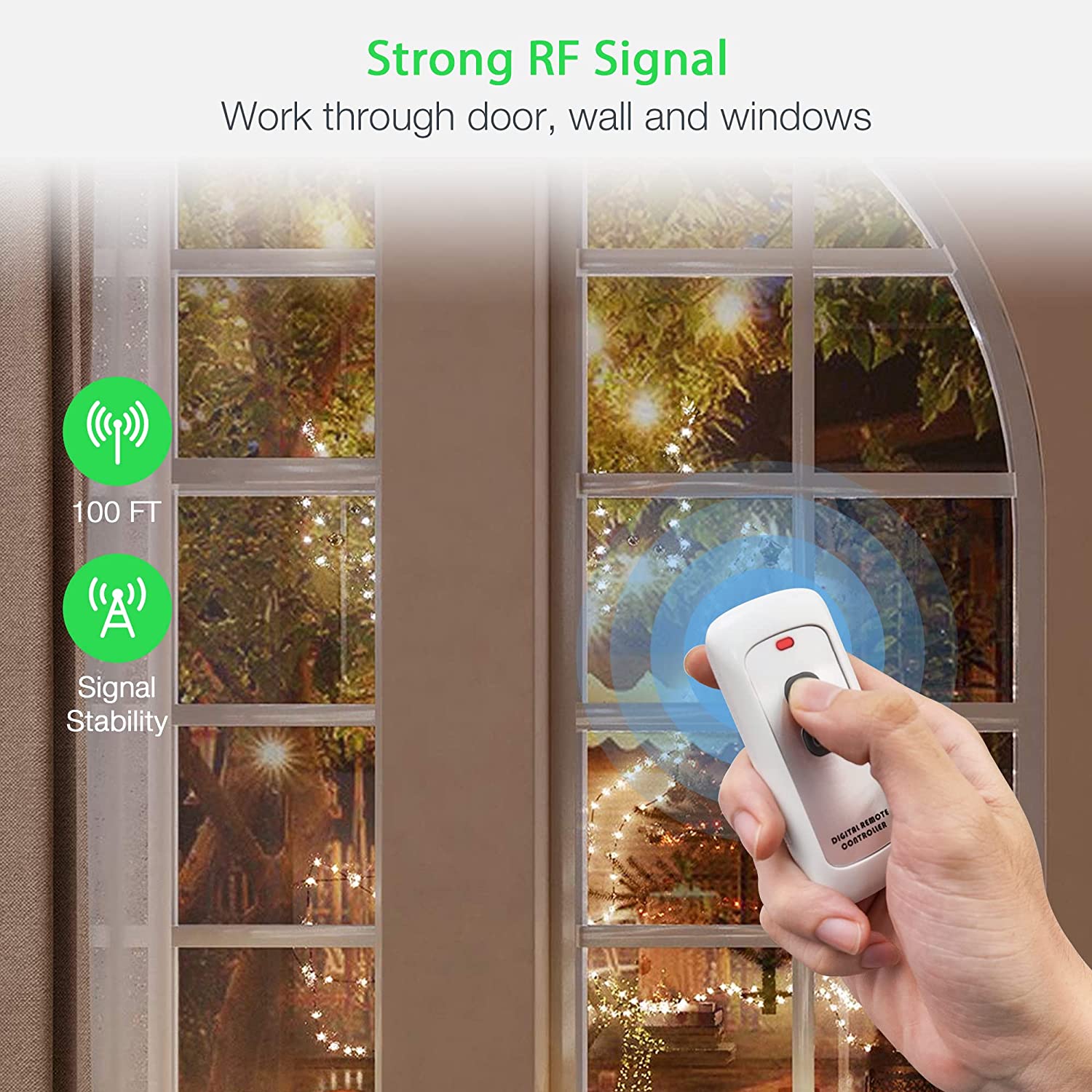 Lights/Fans Wireless Electrical Outlet Plug Switch (1 Remote + 1 Outlet)