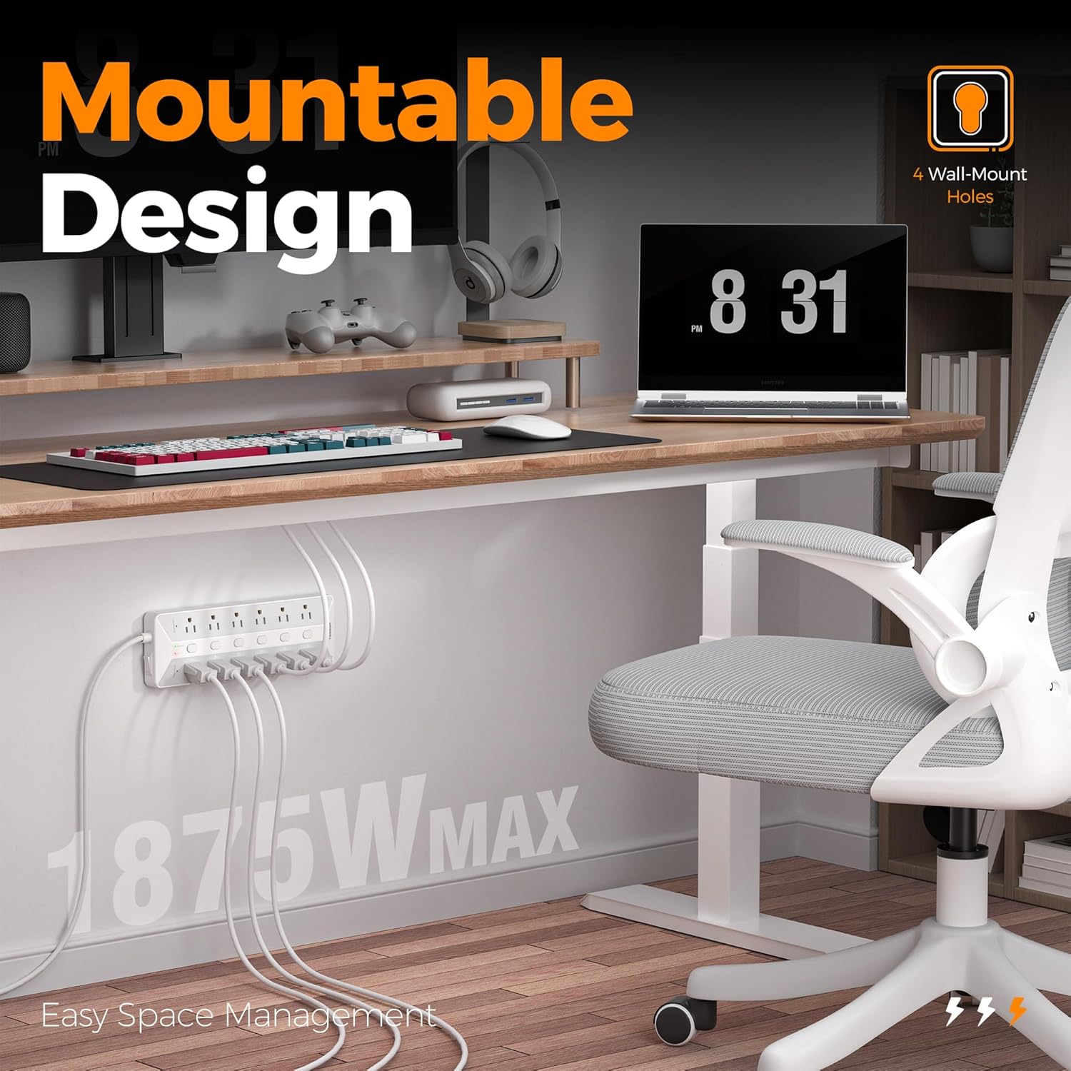 TESSAN 12 Outlets Surge Protector Power Strip 6FT