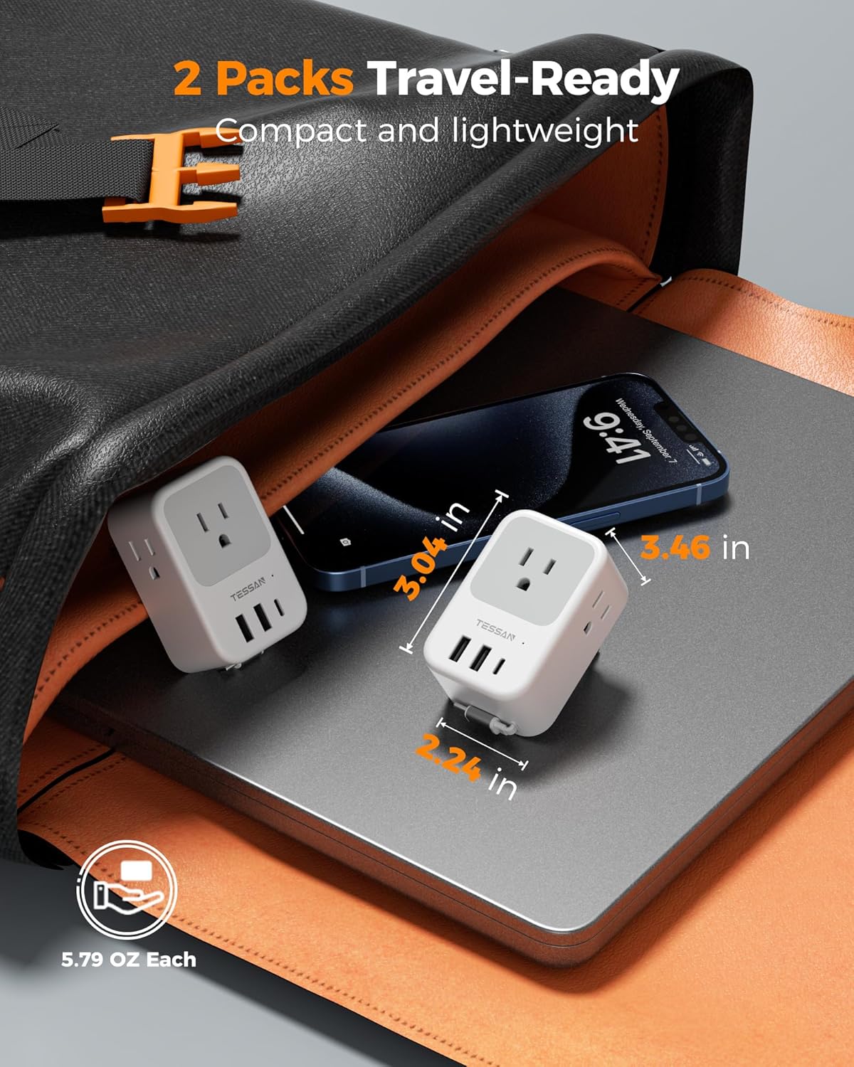 TESSAN European Travel Plug Adapter 2 Pack