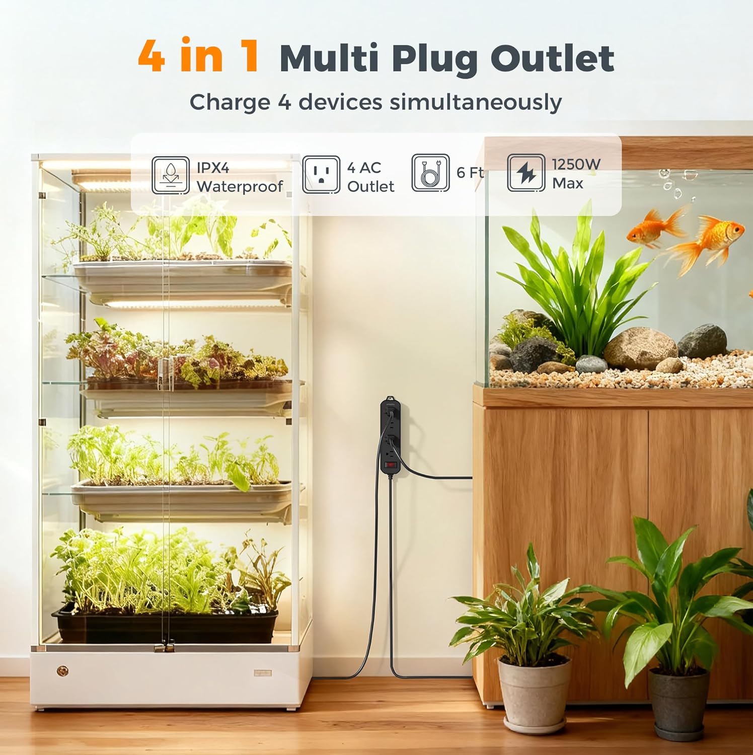 TESSAN Outdoor Weatherproof Surge Protector 1700J WP101