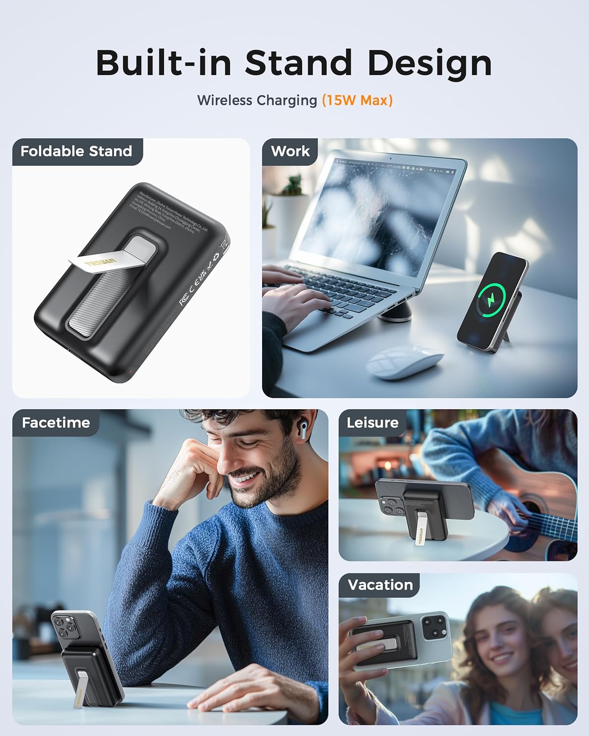 TESSAN 10000mAh Wireless Magnetic Power Bank