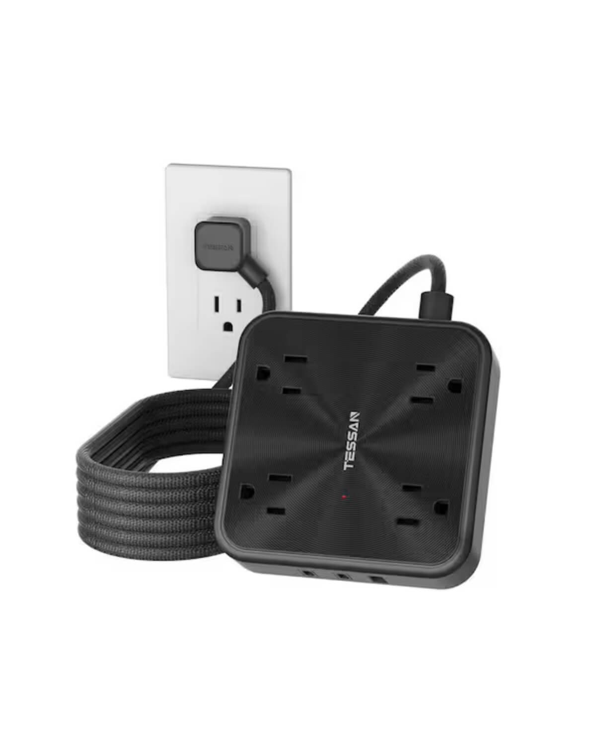 TESSAN Power Strip with USB-C & 6FT Braided Cord
