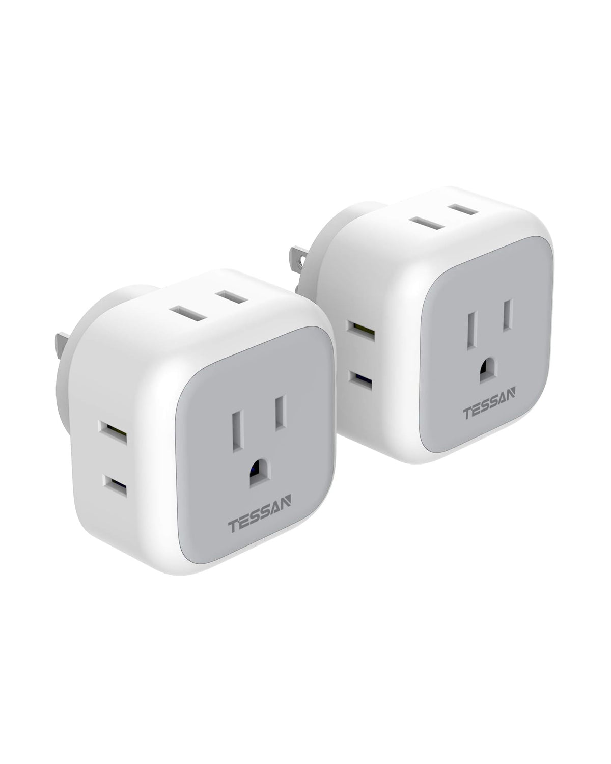TESSAN Multi Plug Outlet Extender with 4 Electrical Charger, 2 Packs