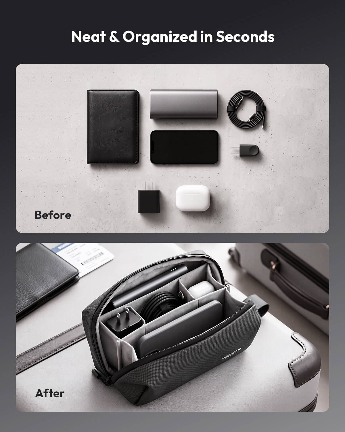 TESSAN Carrying Case for Travel Essentials