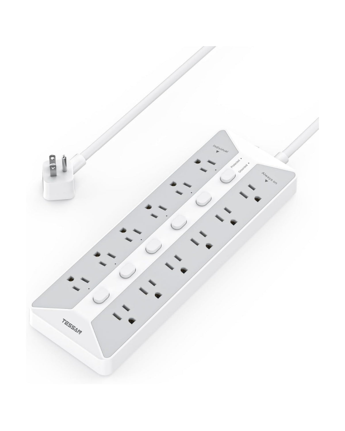 TESSAN 12 Outlets Surge Protector Power Strip 6FT