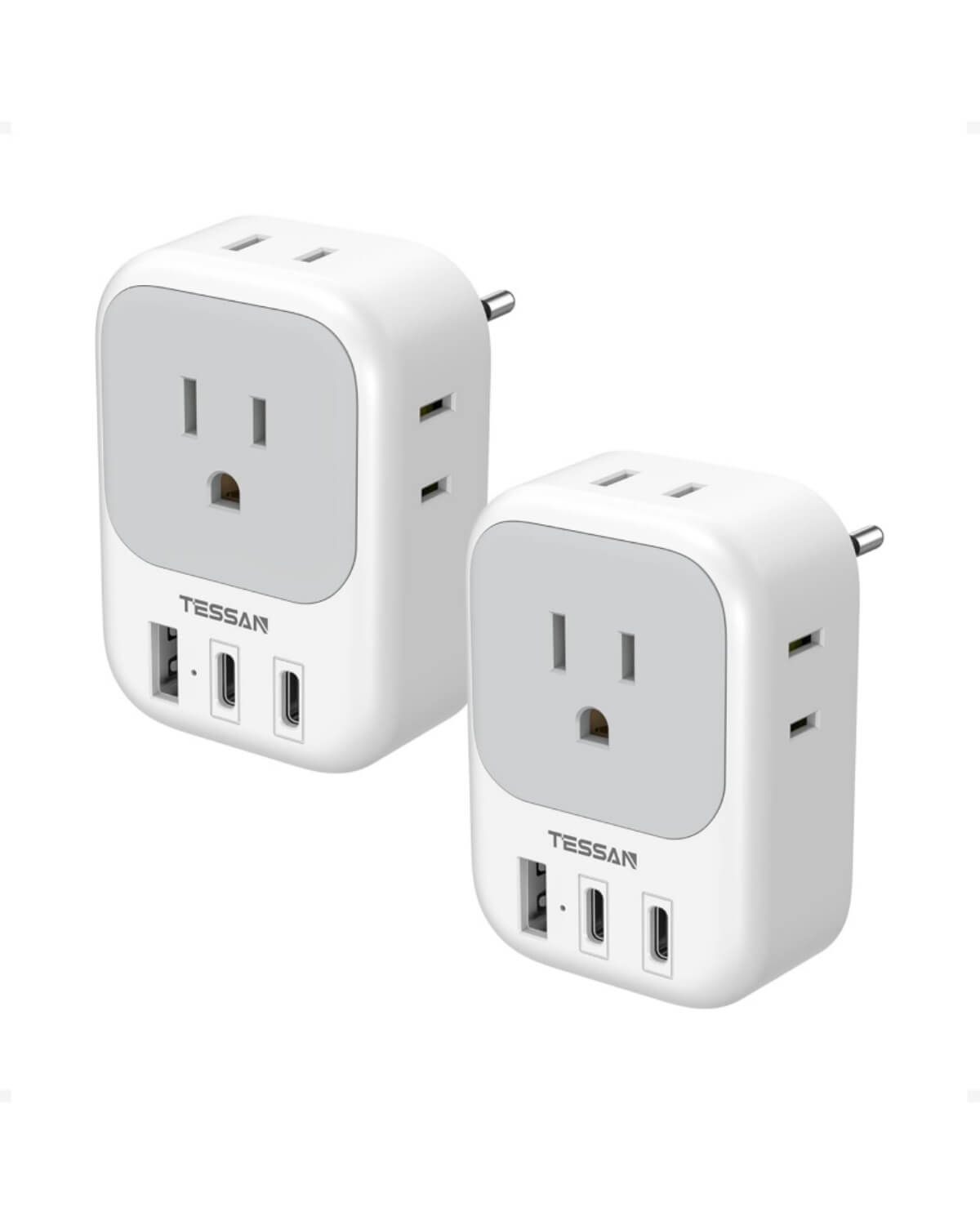TESSAN Type C Travel Adaptor with 4 Electrical Outlets 3 USB Ports (2 USB C)