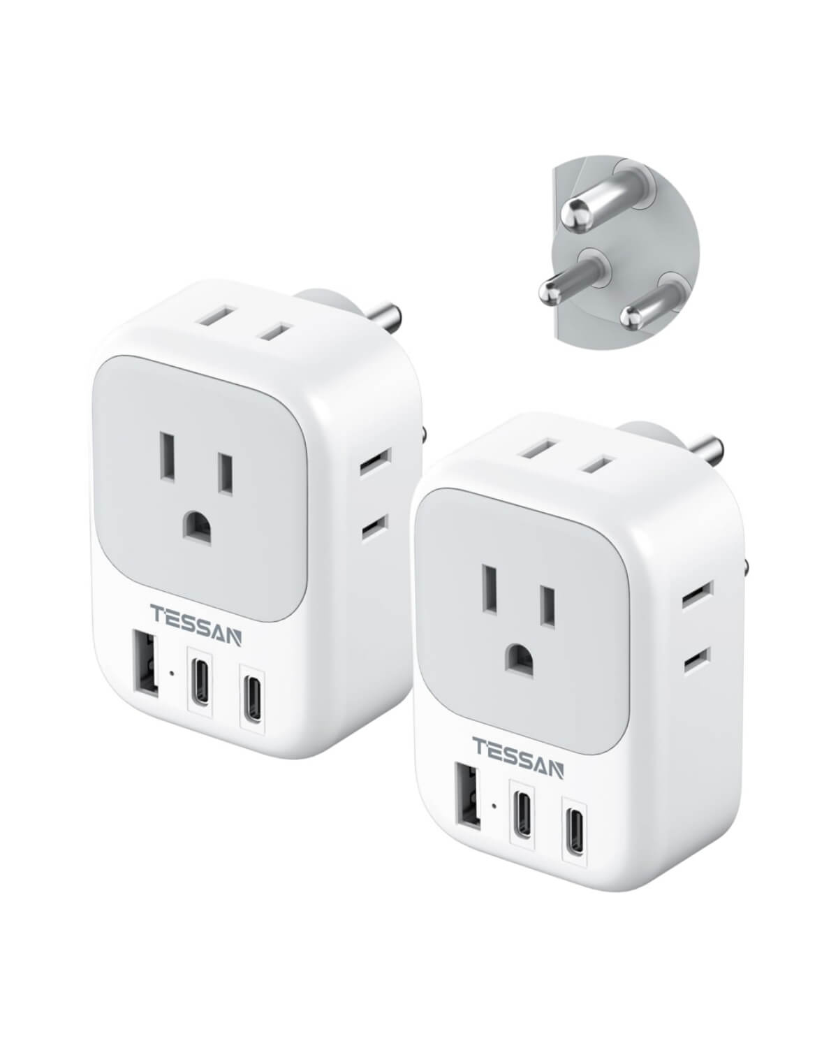 Tessan US to India Plug Adapter Type D