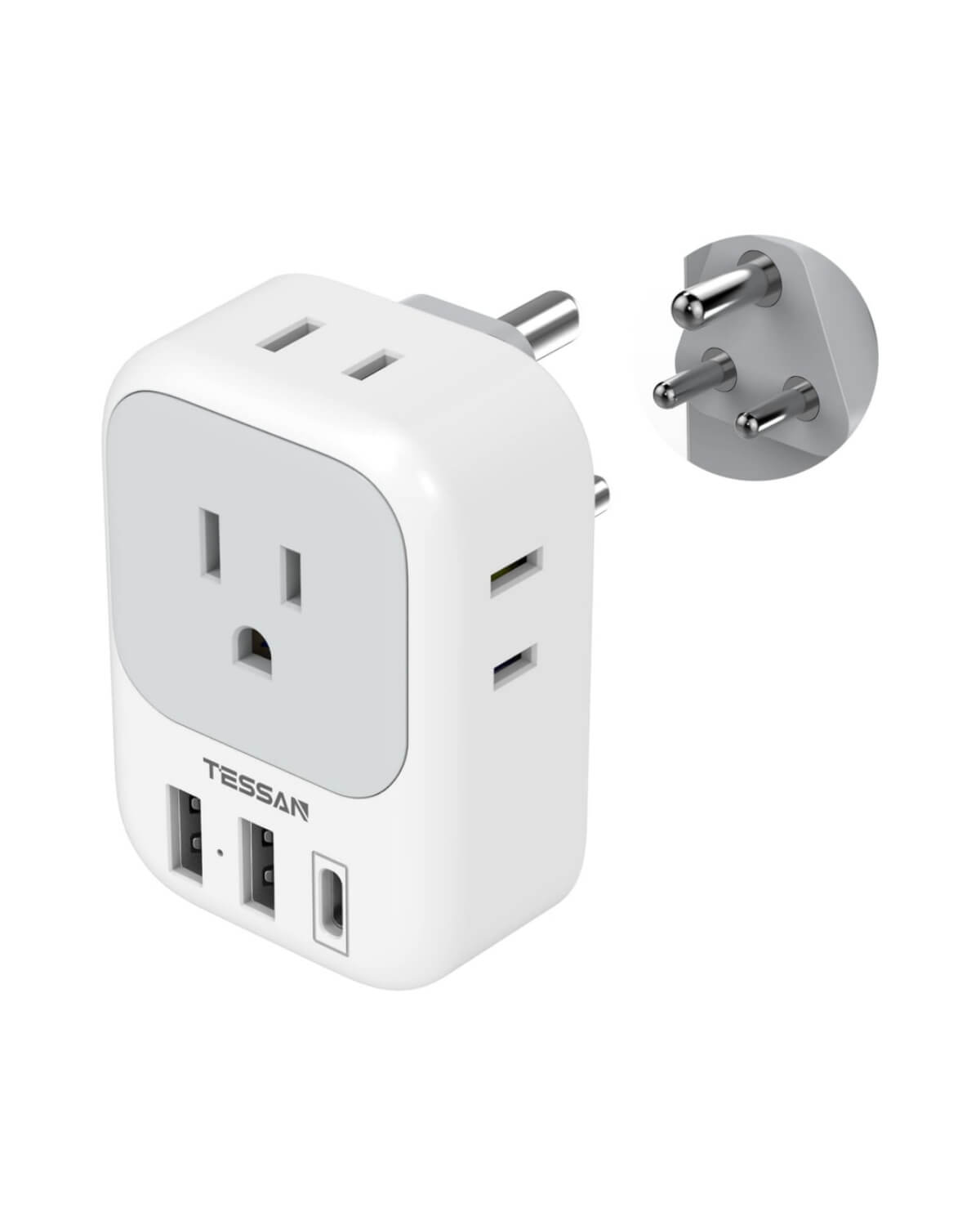 Tessan US to India Plug Adapter Type D