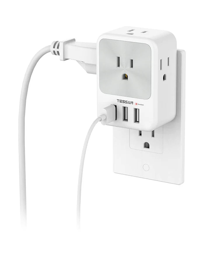 TESSAN Outlet Extender With USB Ports, Surge Protection, 30W Fast Charging