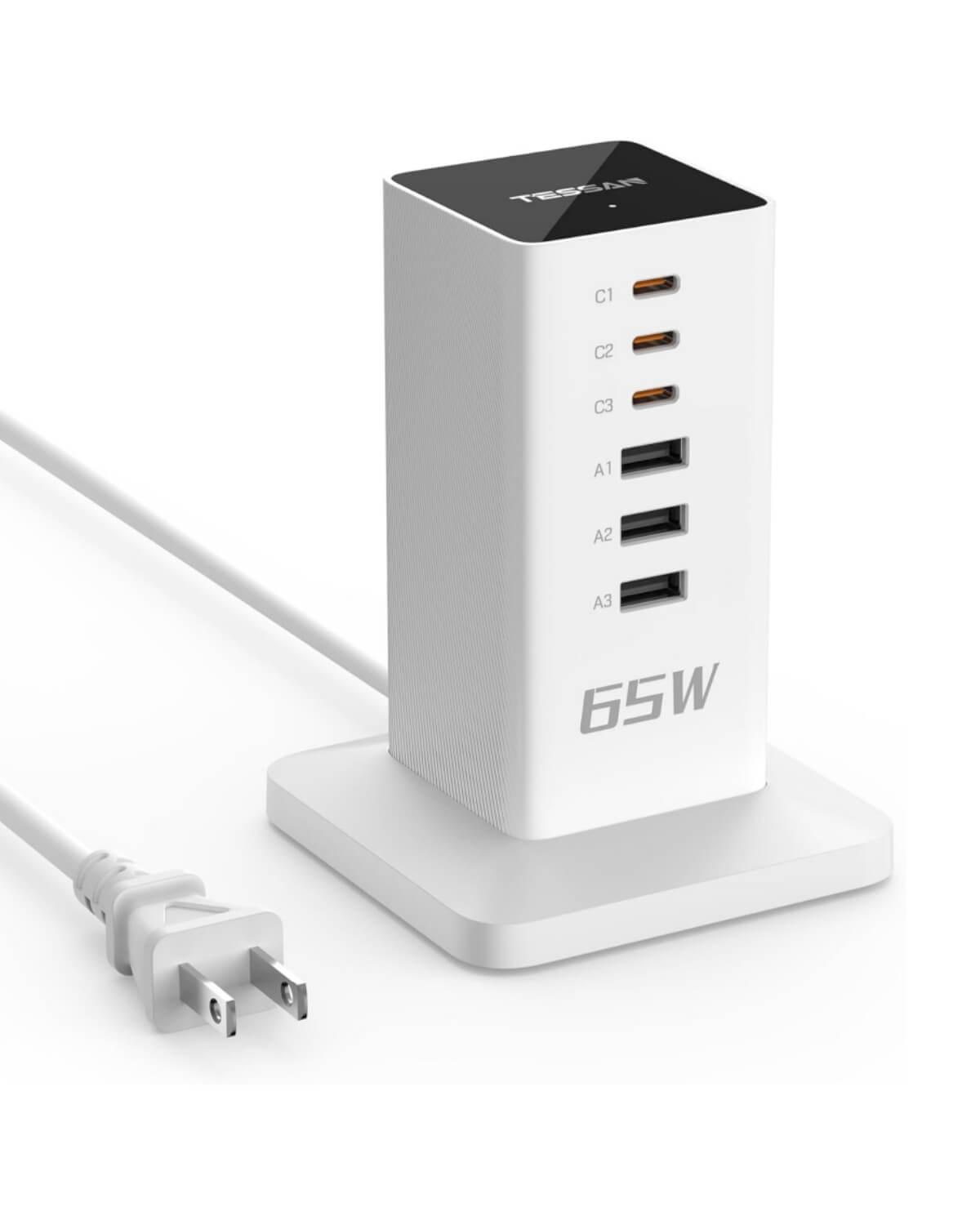 TESSAN Vertical GaN Desktop Power Hub Charging Station with PD