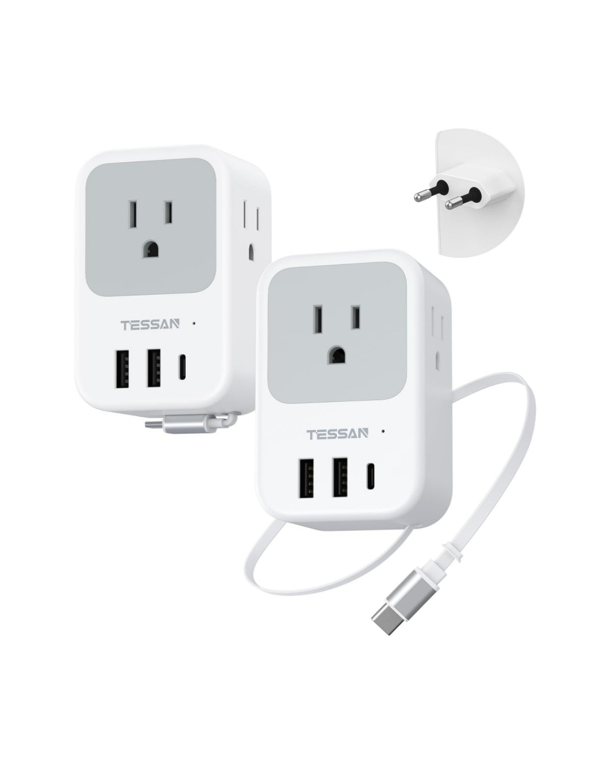 TESSAN European Travel Plug Adapter 2 Pack