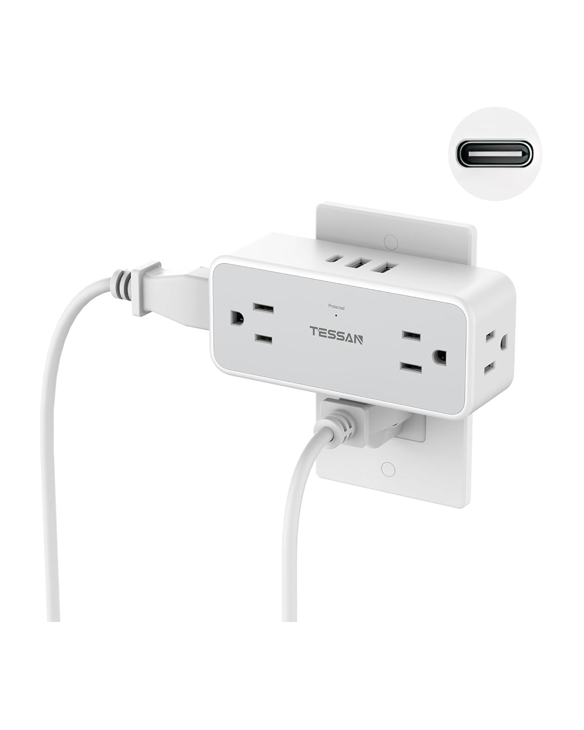 TESSAN Outlet Extender Surge Protector 1020