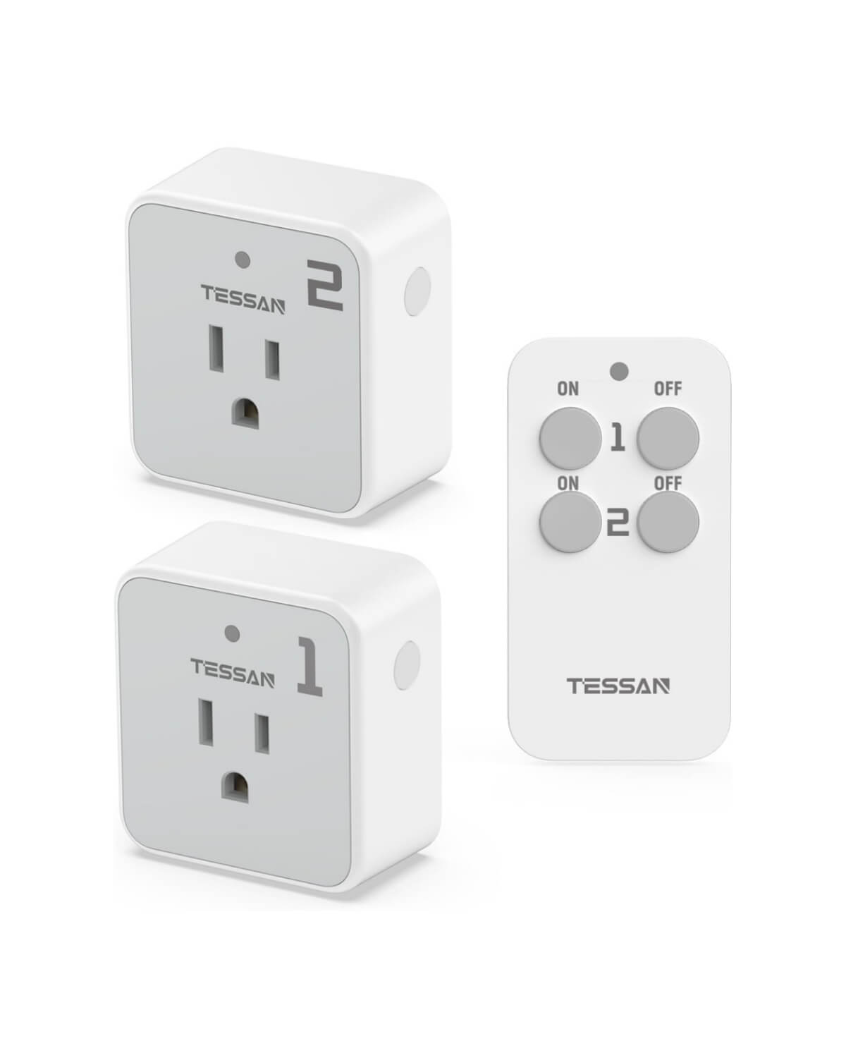 TESSAN Remote Wall Outlet, Wireless Remote Light Switch, 100ft RF Range