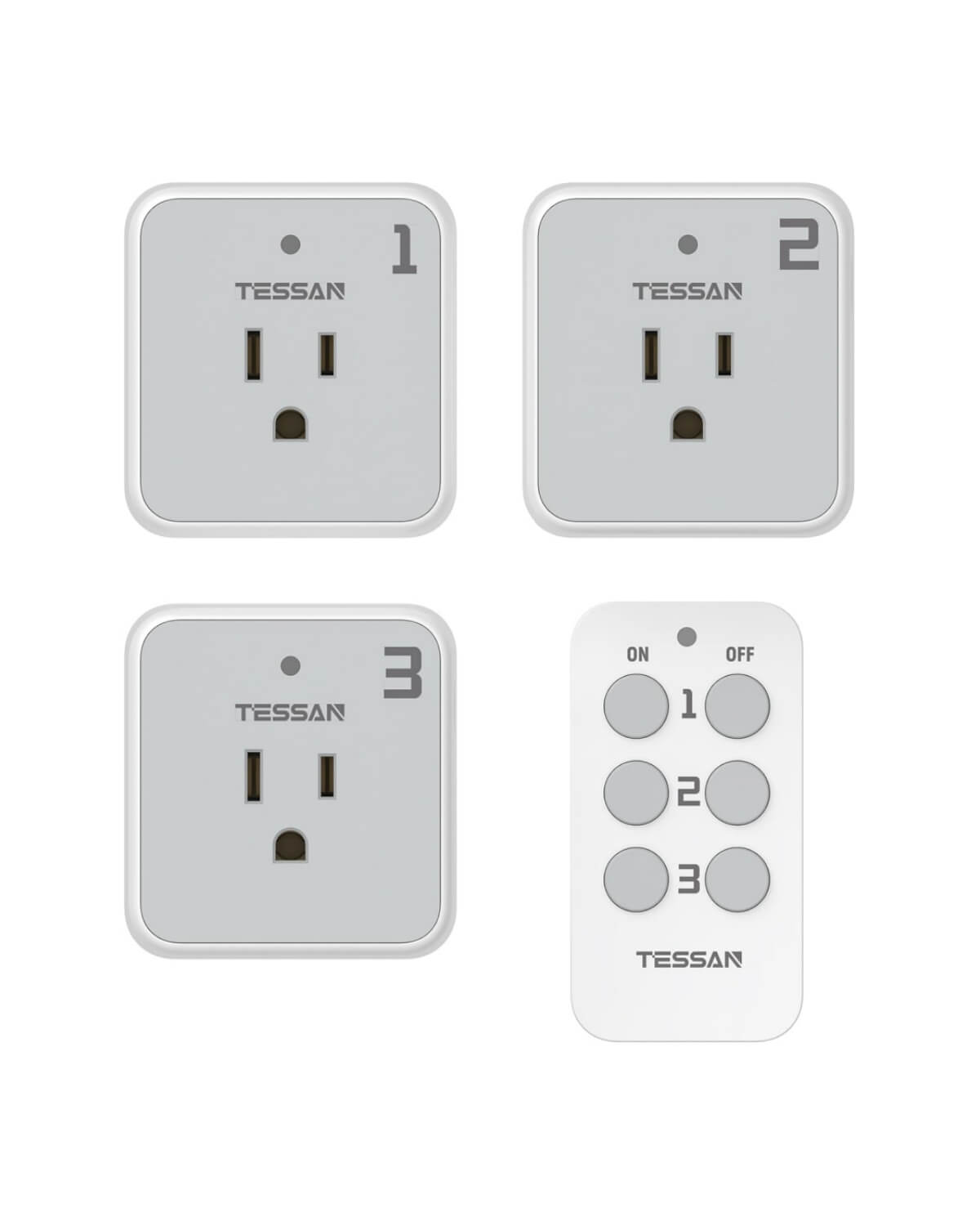 TESSAN Remote Wall Outlet, Wireless Remote Light Switch, 100ft RF Range