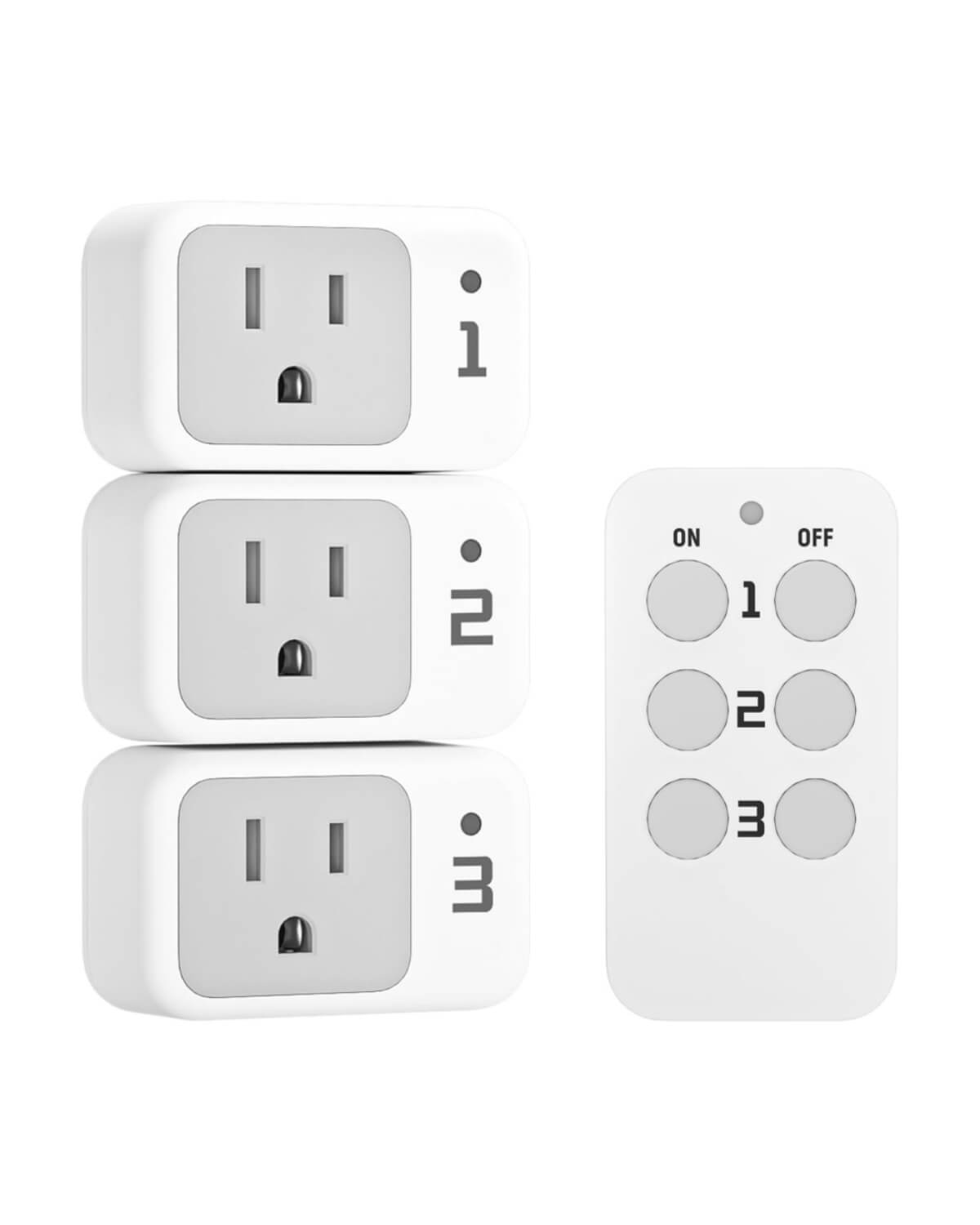 TESSAN Remote Wall Outlet, Wireless Remote Light Switch, 100ft RF Range