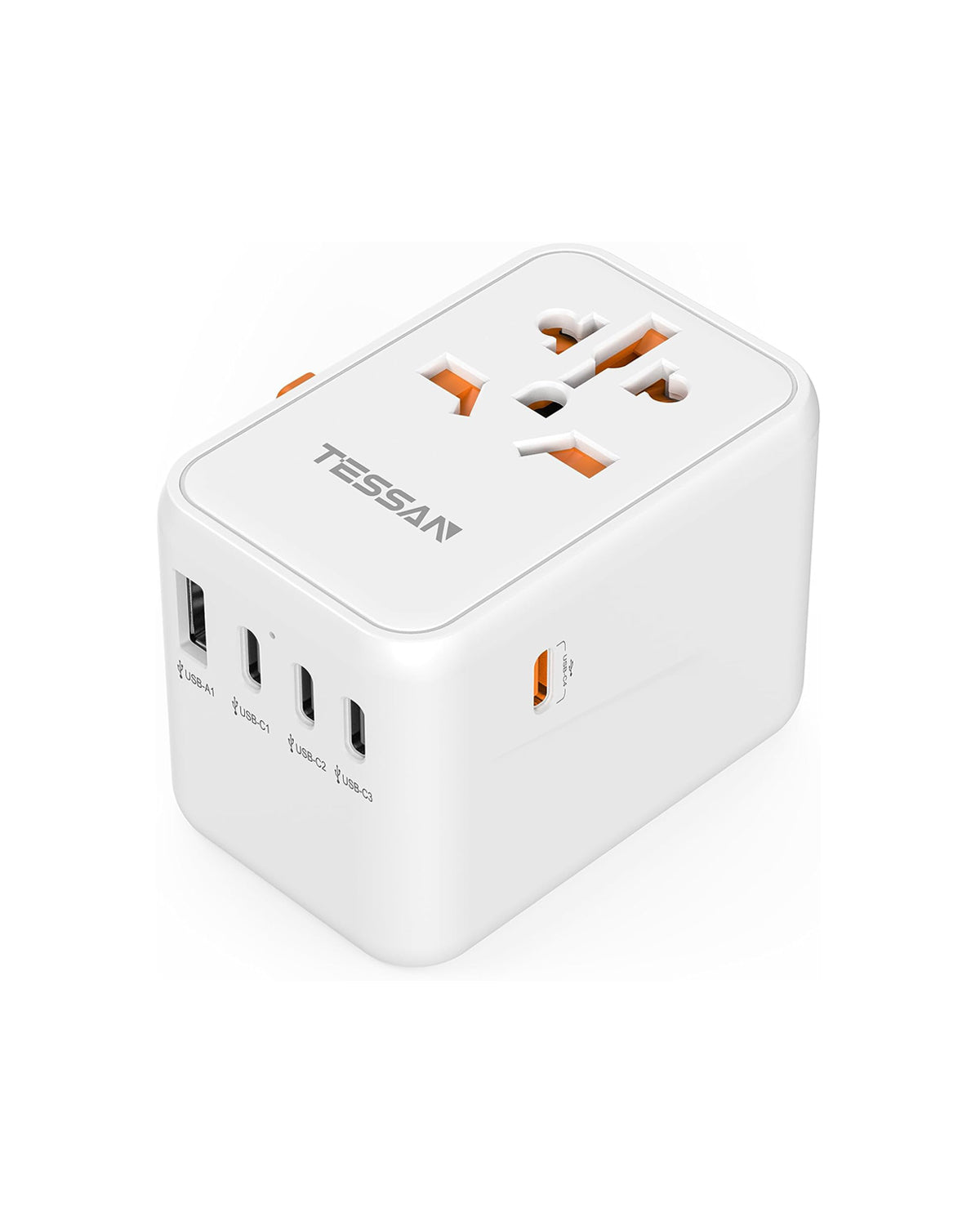 Universal Travel Adapter with 4 USB C and 1 USB Ports (Fast Charging PD 65W)