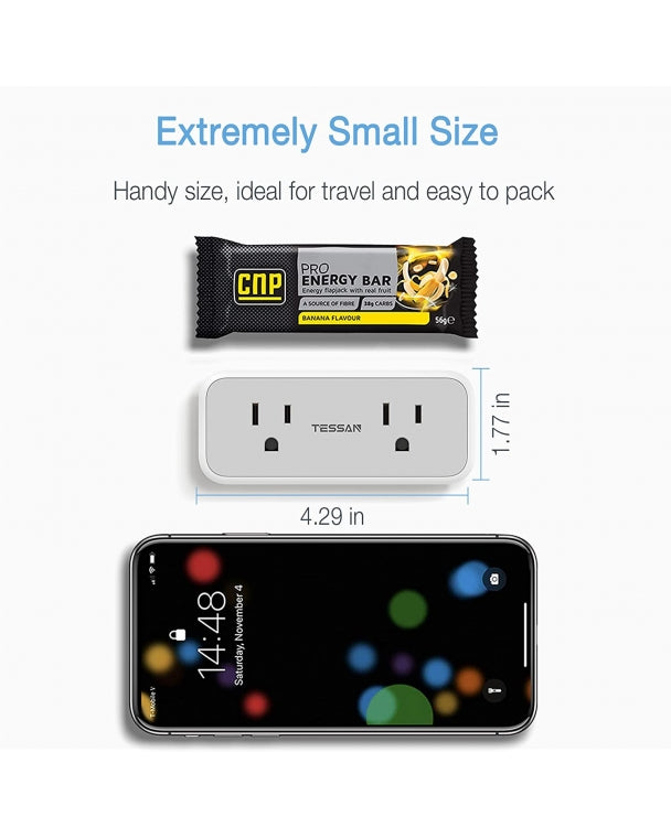 Travel Multi Plug Outlet Extender With 4 Outlet Box Splitter 3 USB Wall Charger