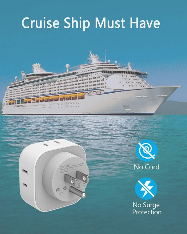 TESSAN Multi Plug Outlet Extender with 4 Electrical Charger, 2 Packs