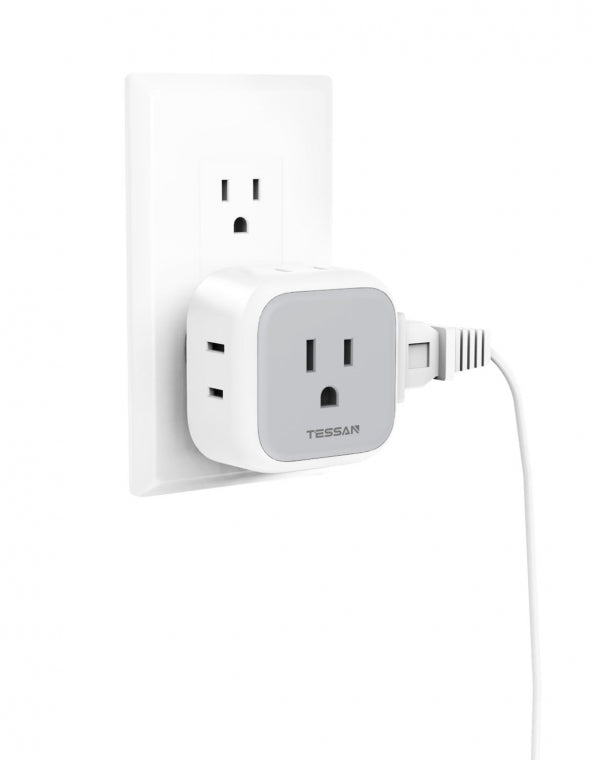 TESSAN Multi Plug Outlet Extender with 4 Electrical Charger, 2 Packs