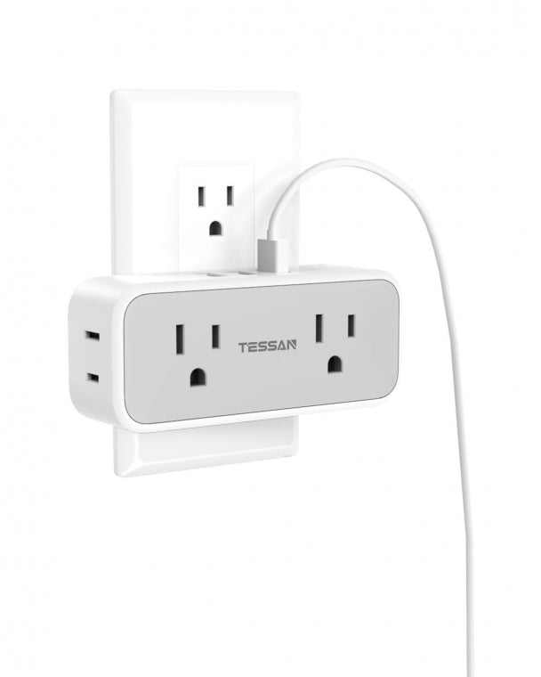 Travel Multi Plug Outlet Extender With 4 Outlet Box Splitter 3 USB Wall Charger