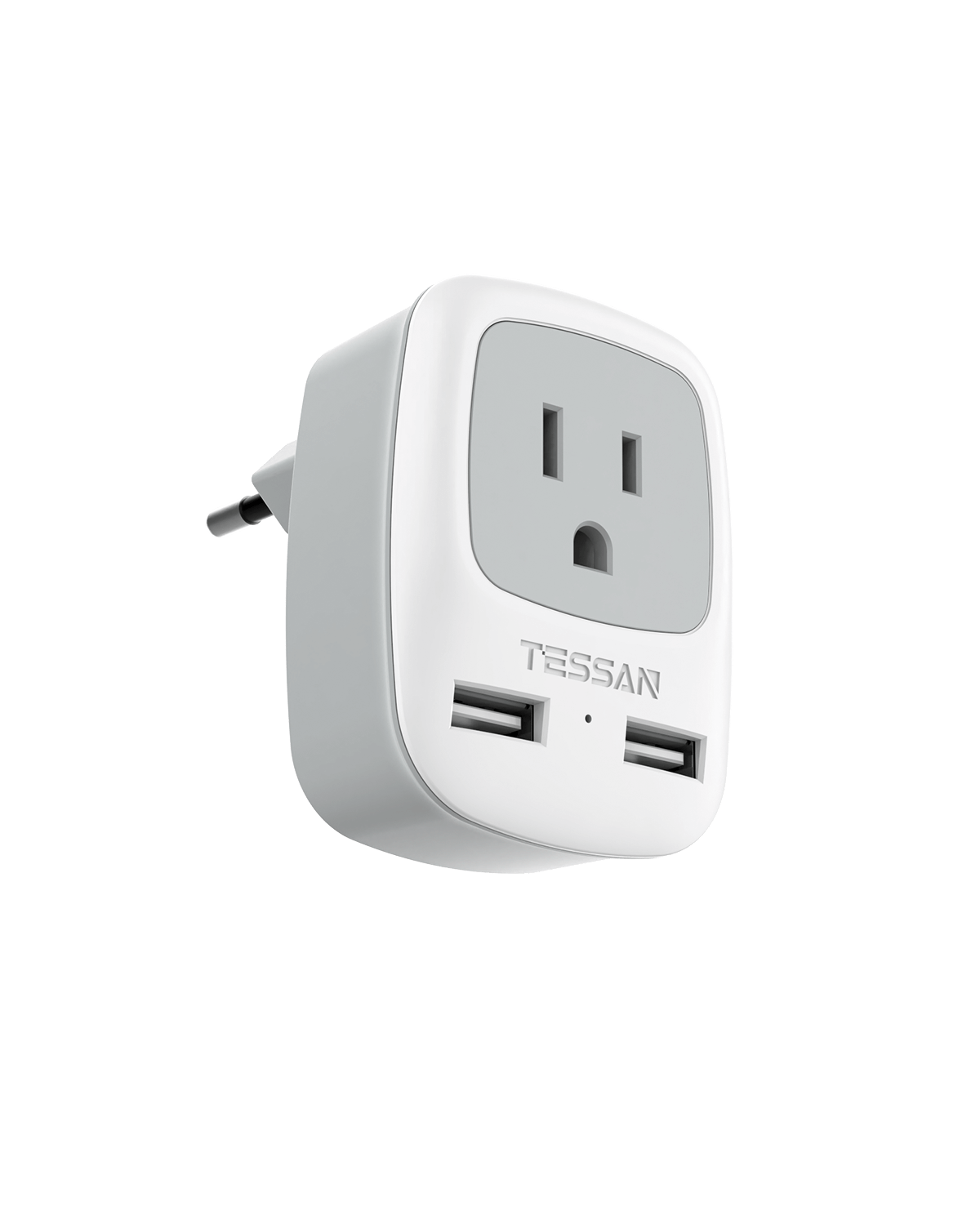US To European Travel Adapter with 2 USB Ports