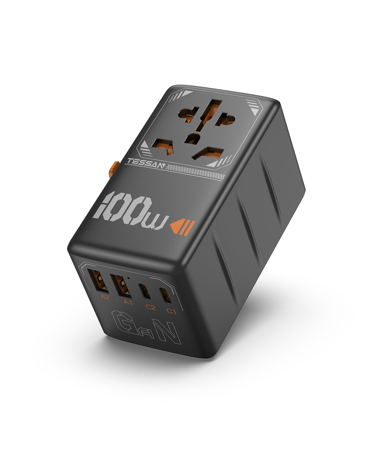TESSAN International Plug Adaptor with 3 USB C and 2 USB A Charging Ports