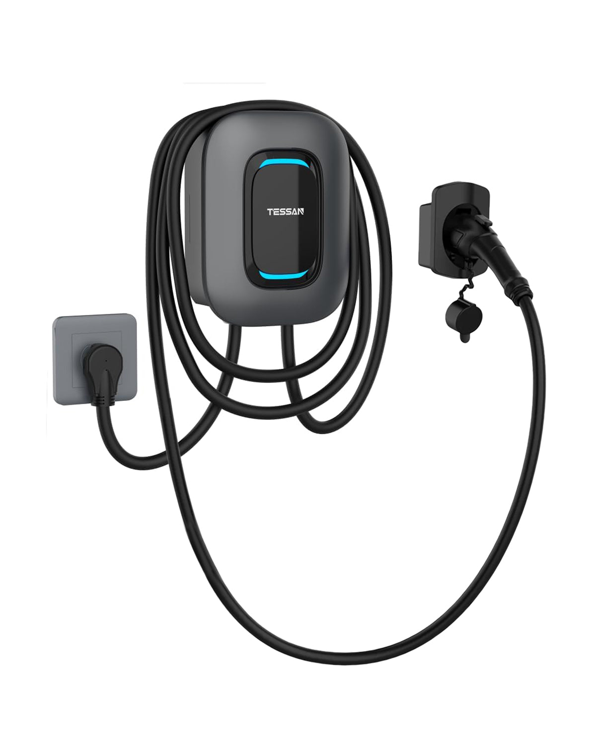 TESSAN 40A 240V Level 2 EV Charger, ETL FCC Energy Star Certified, 25ft Cable, NEMA 6-50 Plug, Wall Mount