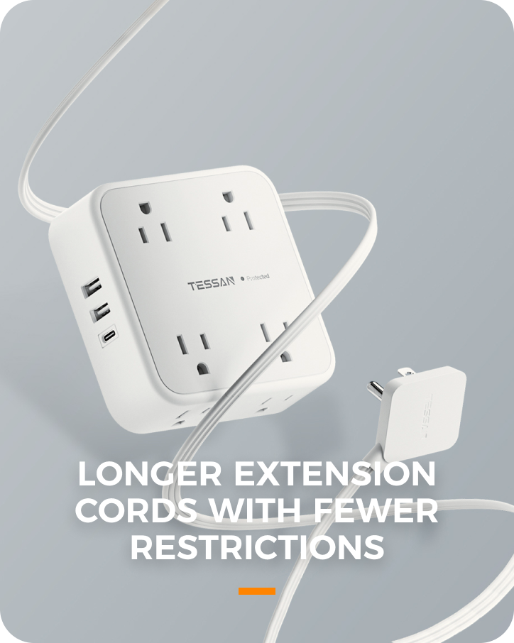 Longer extension cords with fewer restrictions