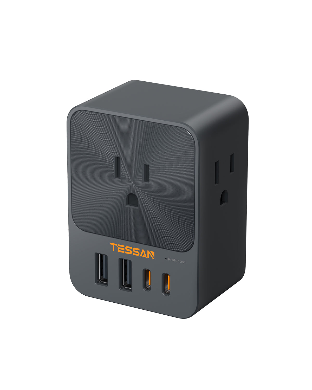 TESSAN 30W USB C Wall Charger, Fast Charging Multi Plug Adapter with 3 Outlet Extender Surge Protector