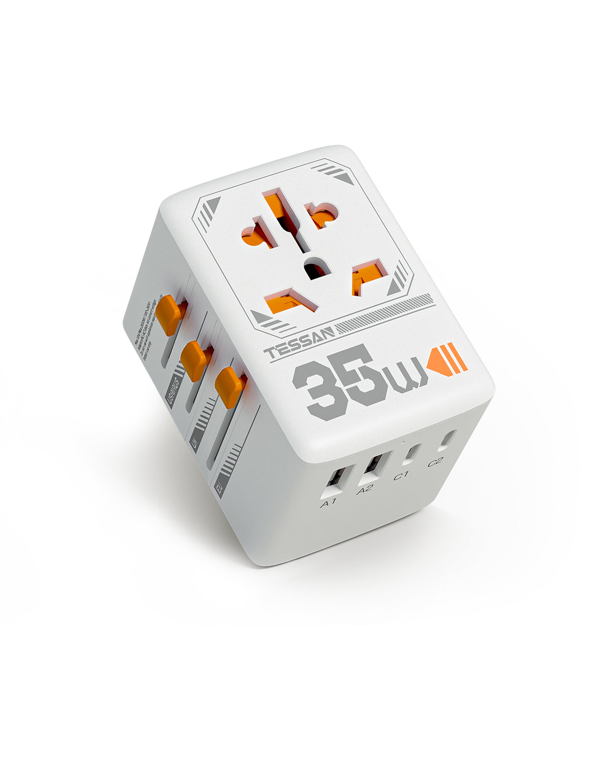 TESSAN 35W Universal Travel Adapter with 3 USB C and 2 USB A Charging Ports