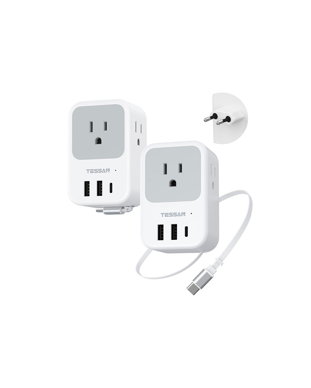 TESSAN European Travel Plug Adapter 2 Pack