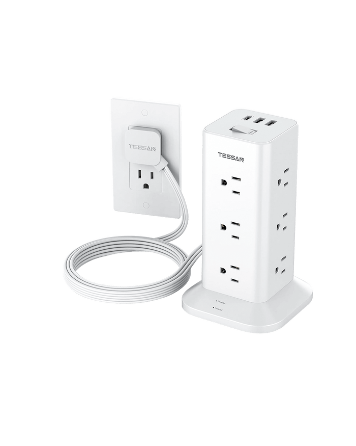 TESSAN Flat Plug Tower Strip