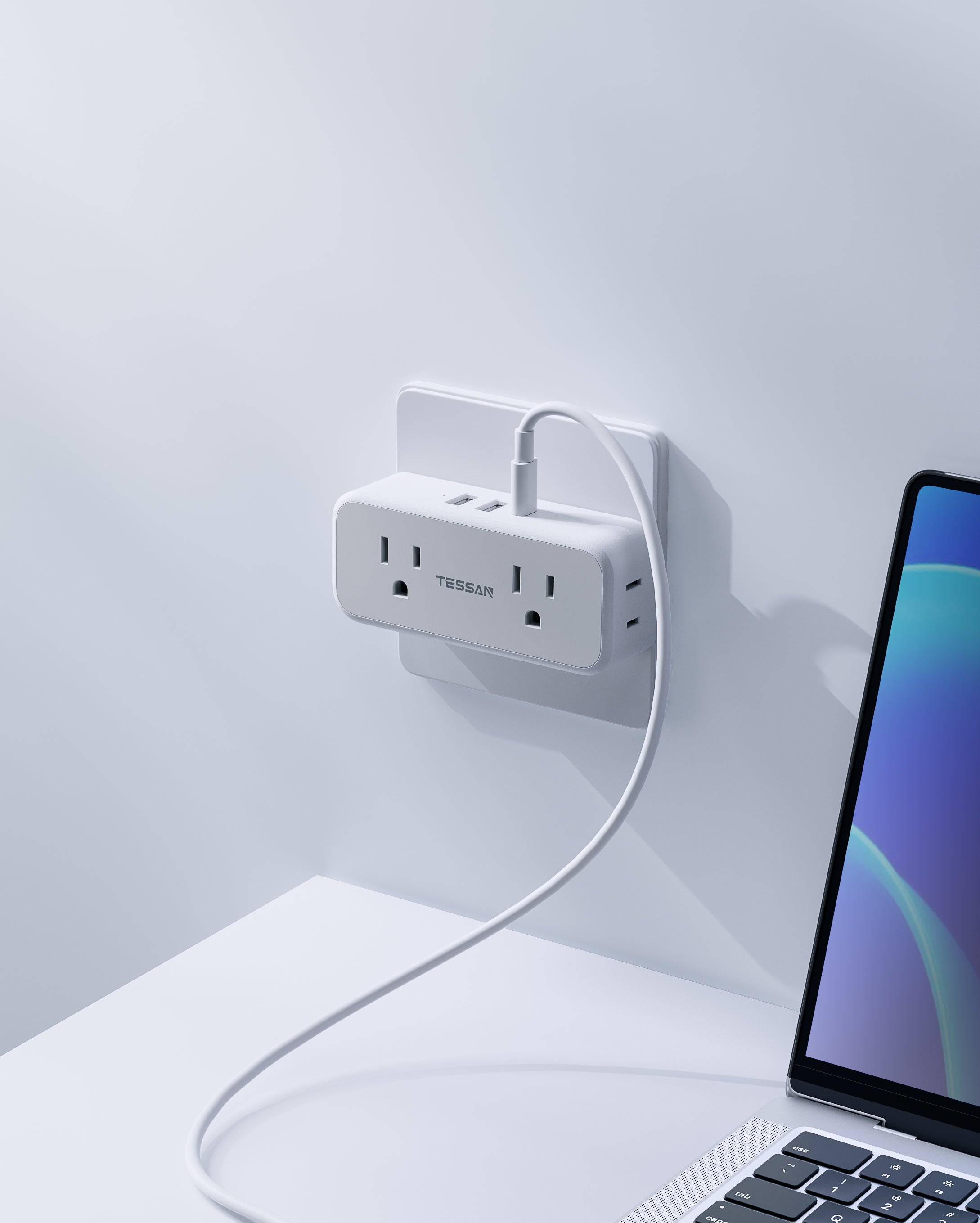 TESSAN USB Outlet Extender with 4 AC Outlets 2 USB A Ports 1 USB C Port